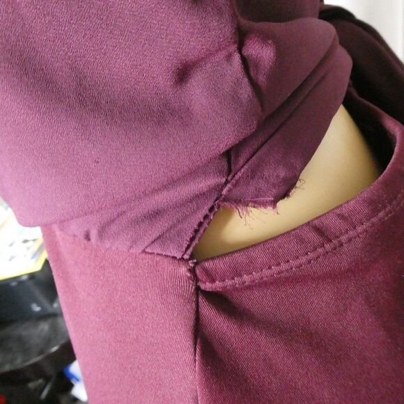 ASOS Halter Midi Dress Tie Open Back Burgundy 6 - Picture 5 of 8